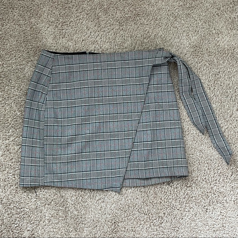 Express plaid wrap skirt
